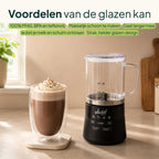 Vivid Green Deluxe Glazen Melkopschuimer