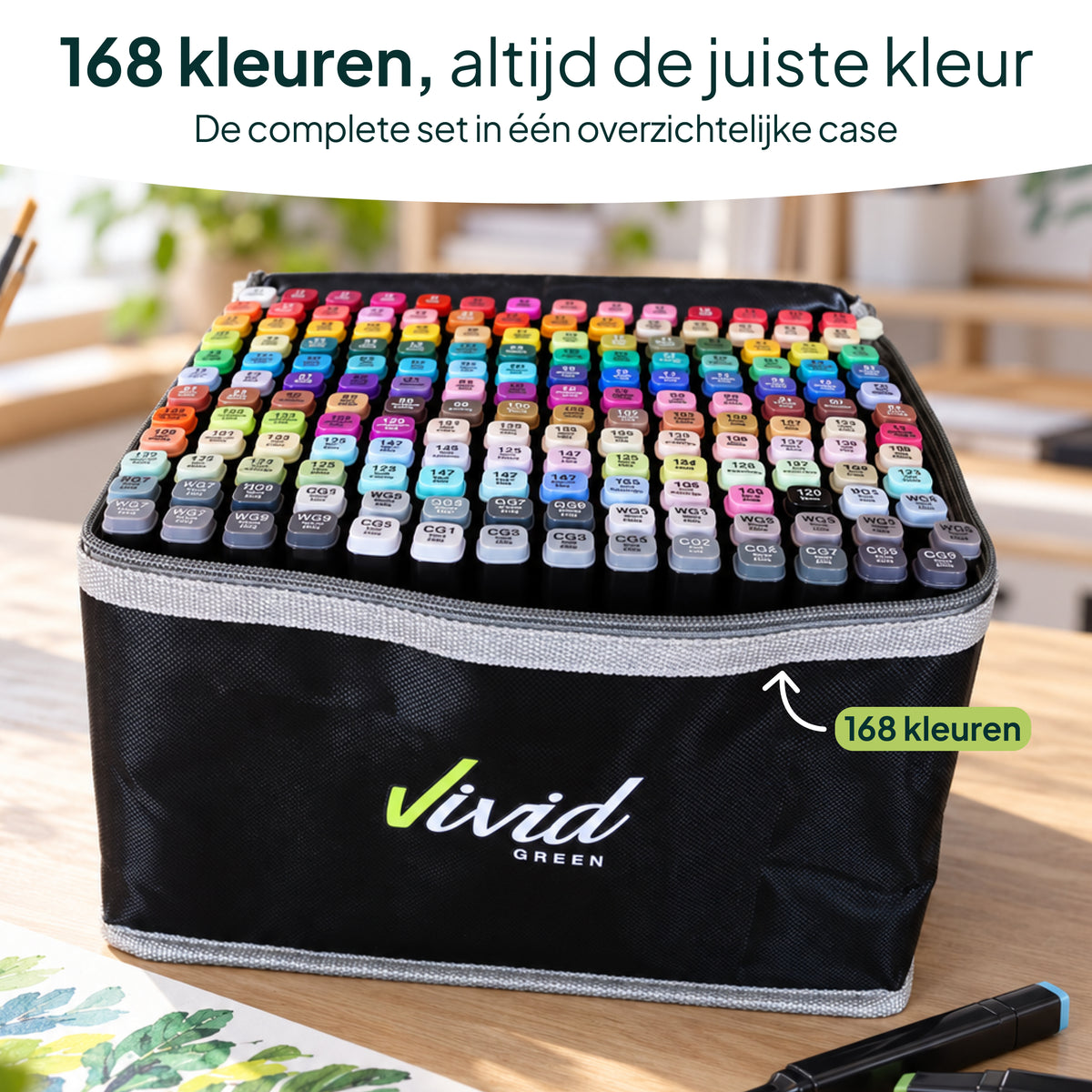 Vivid Green Twinmarkers 168 pièces - Marqueurs à alcool