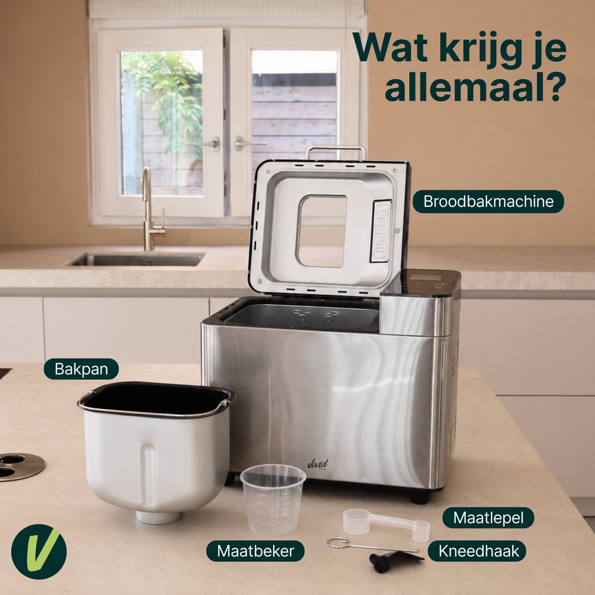 Vivid Green Broodbakmachine RVS
