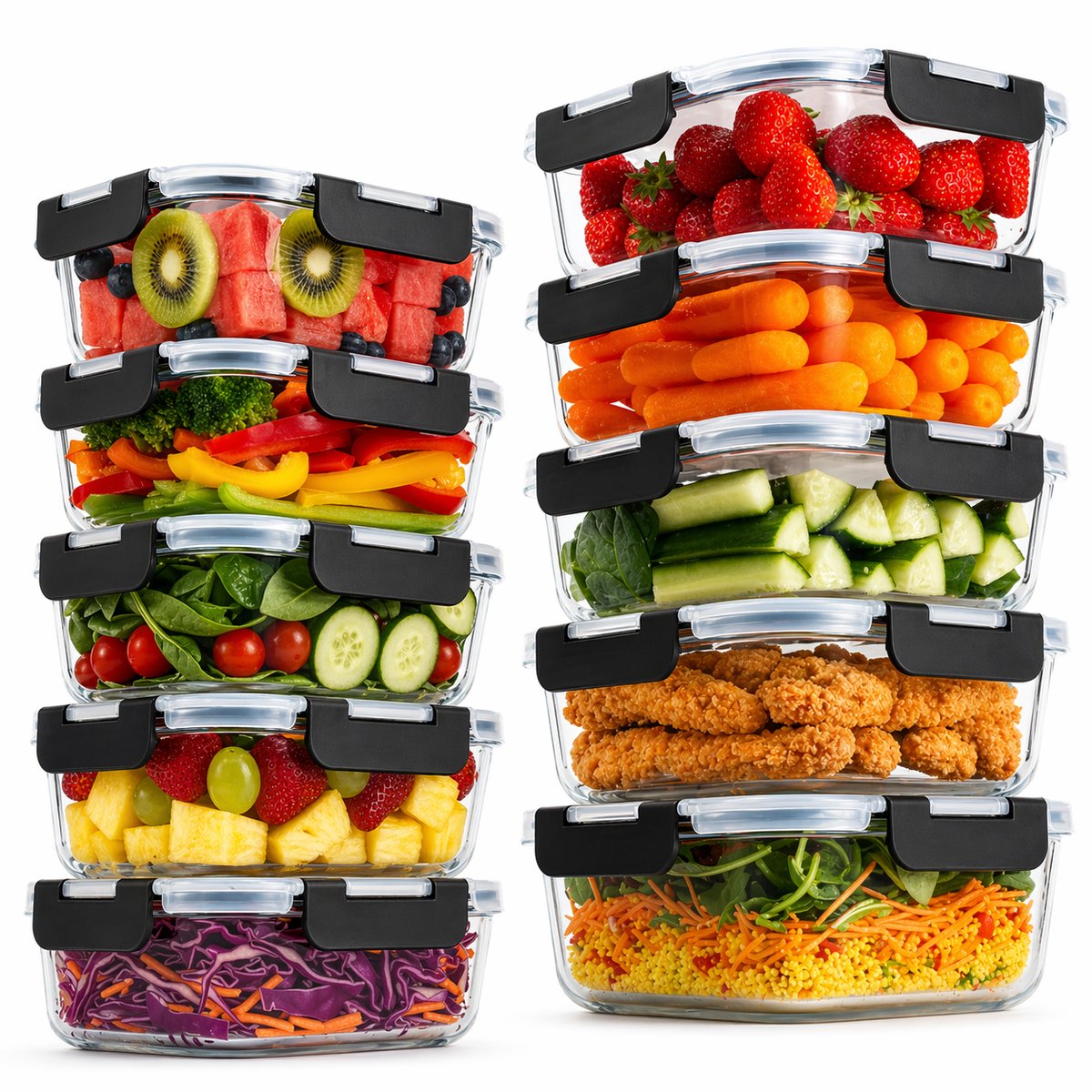 Vivid Green Mealprepbakjes Glas 10 stuks