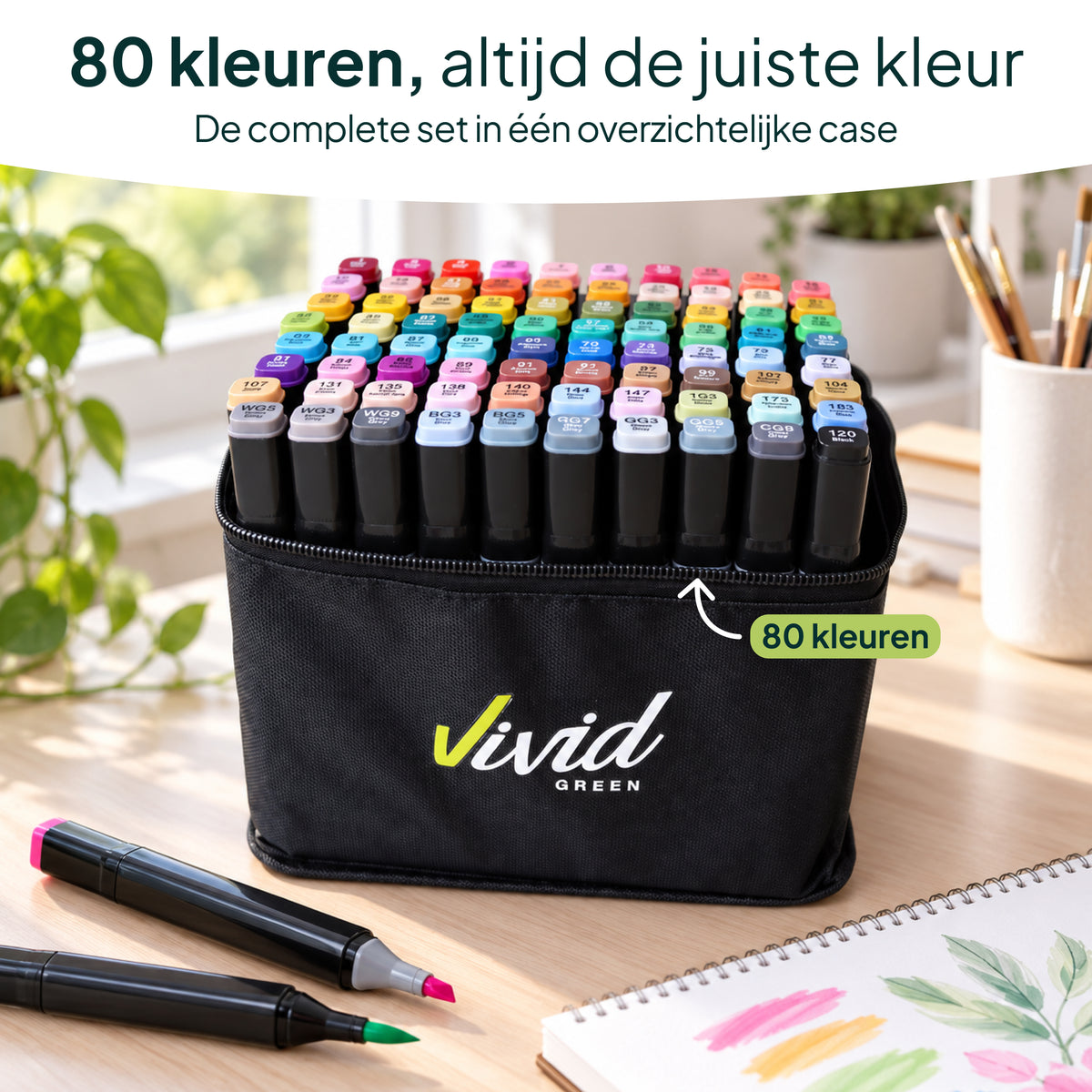 Vivid Green Twinmarkers 80 pièces - Marqueurs à alcool