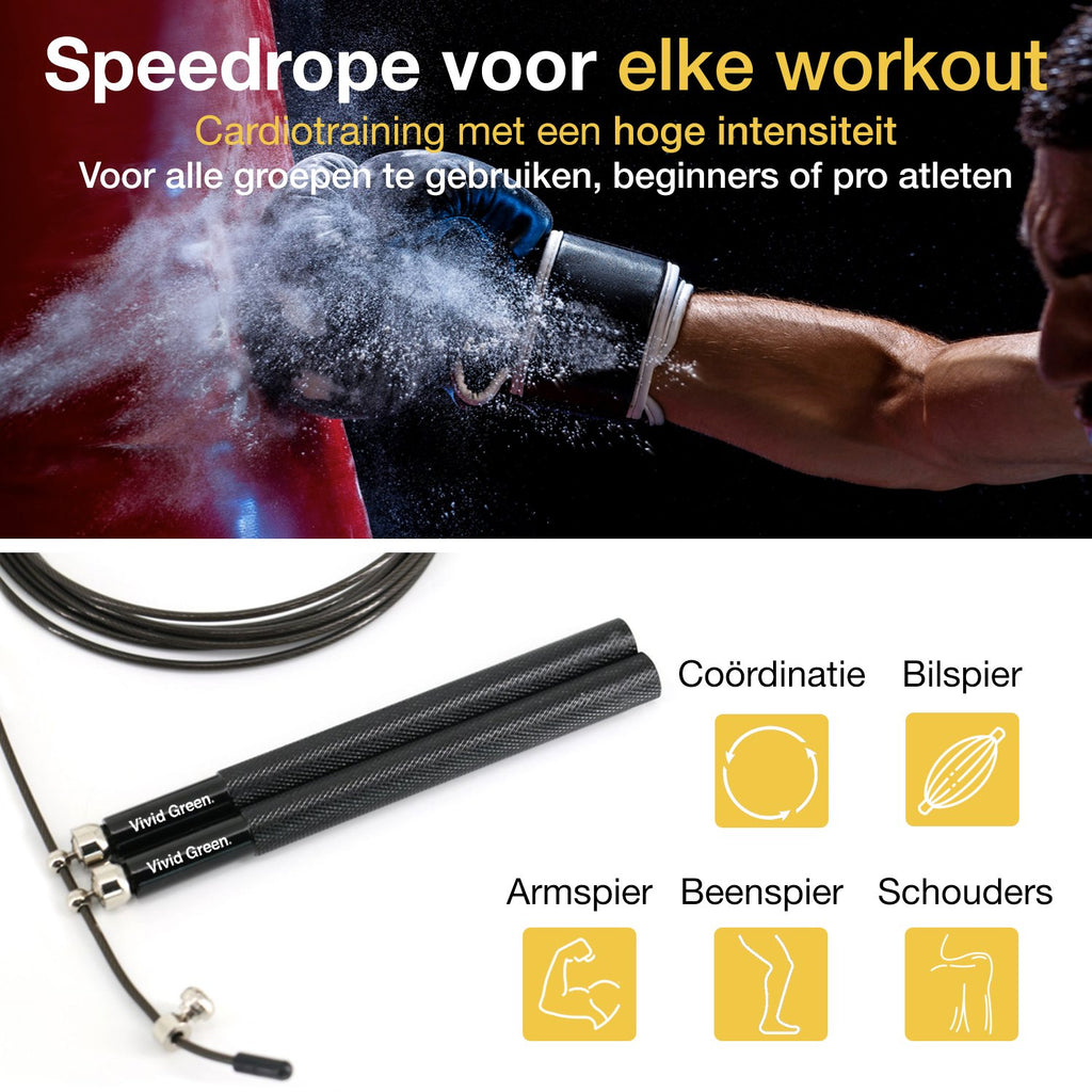 Corde à sauter de sport professionnelle Vivid Green avec compteur