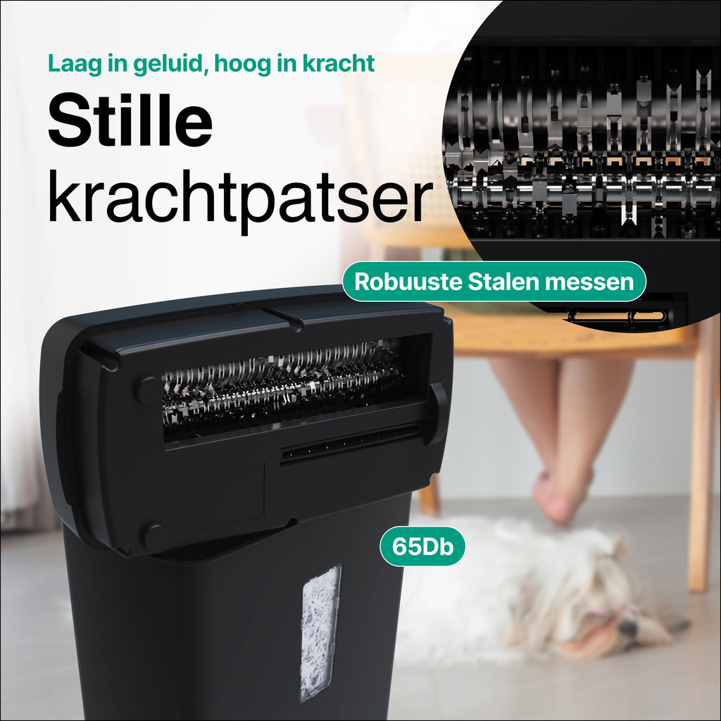 Déchiqueteuse de papier Vivid Green 13L - Noir