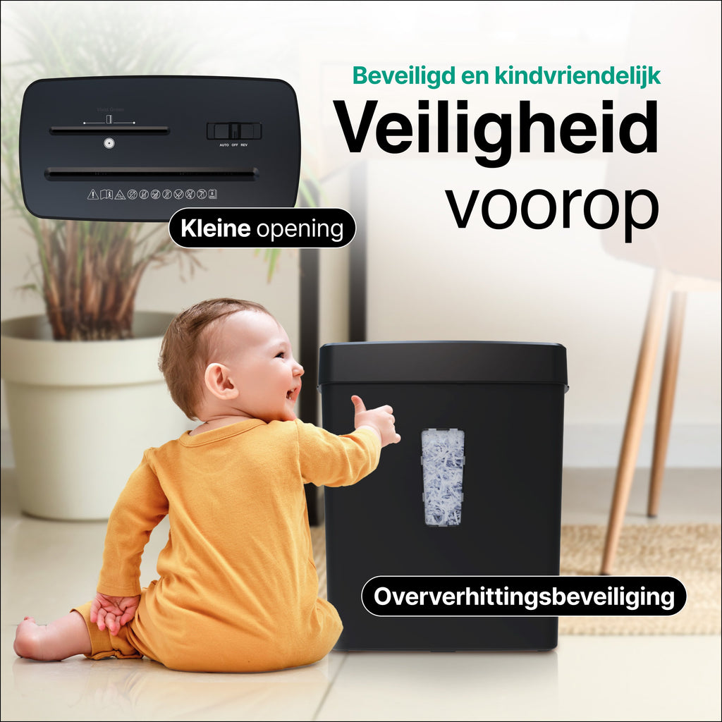 Déchiqueteuse de papier Vivid Green 13L - Noir