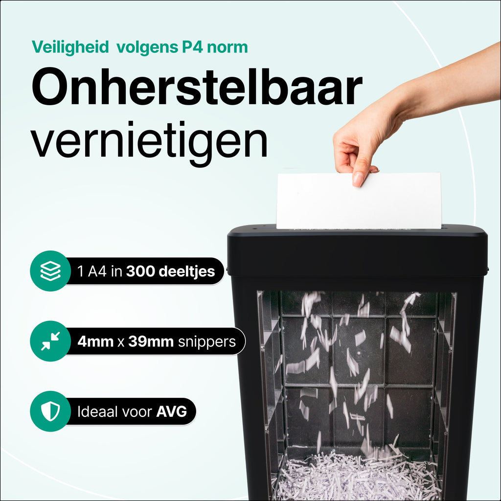 Déchiqueteuse de papier Vivid Green 13L - Noir
