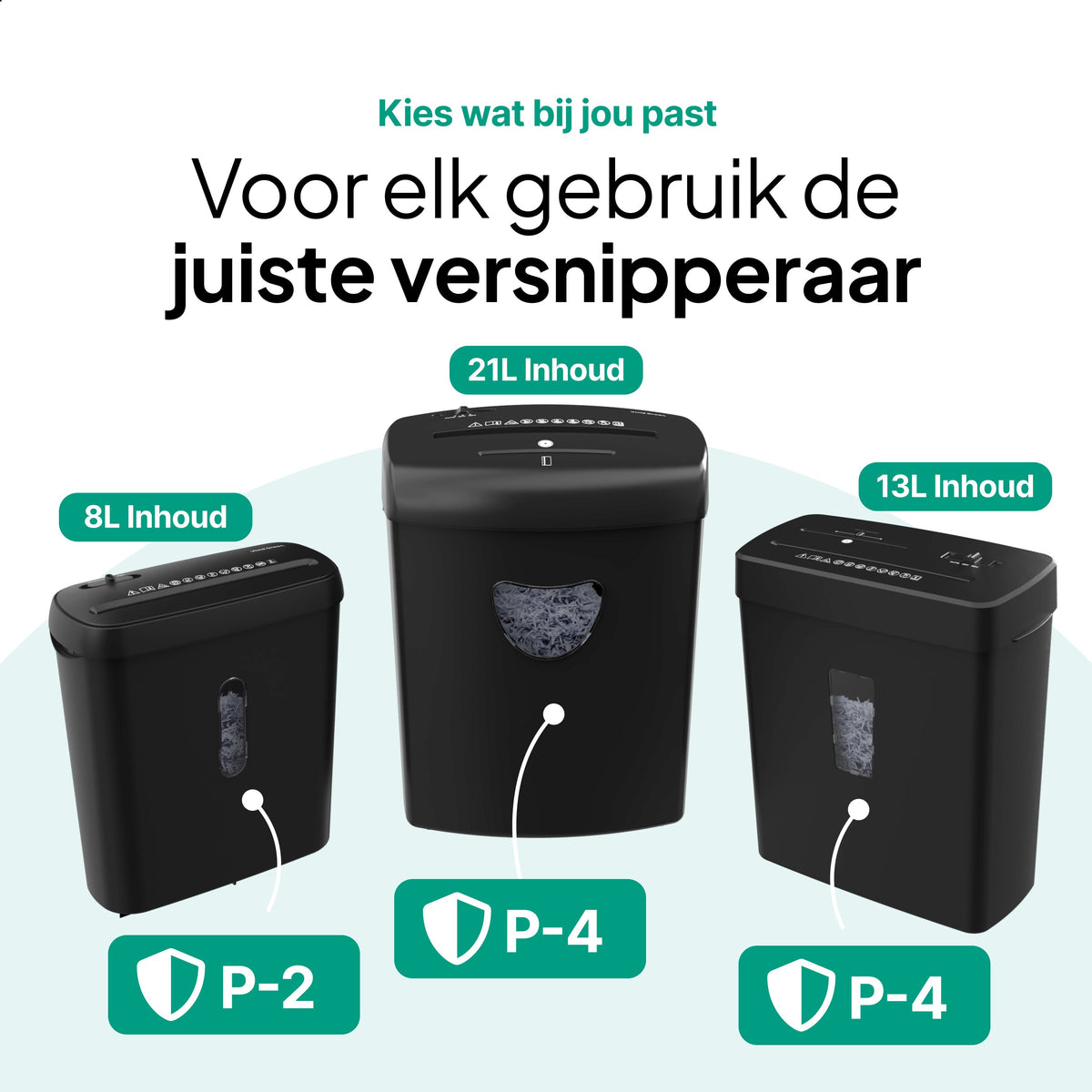 Déchiqueteuse Vivid Green 21L - Noir
