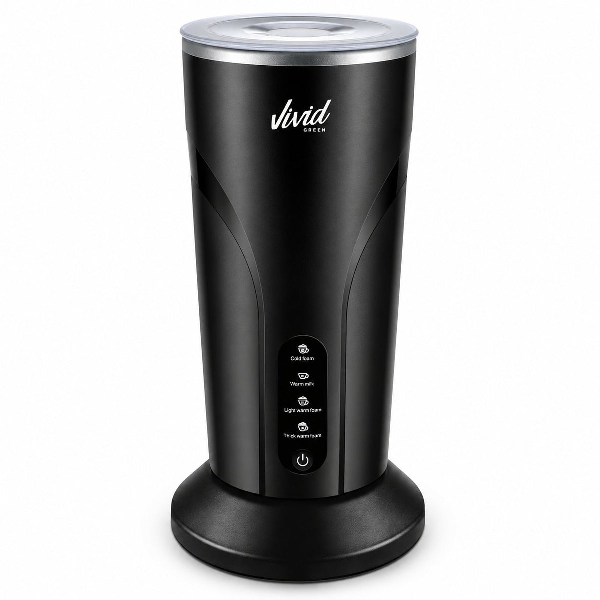Vivid Green Melkopschuimer - PFAS-vrij - 4-in-1 Melkschuimer - Elektrische Melkklopper - Zwart