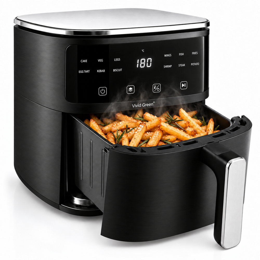 Vivid Green Airfryer met Display 5L