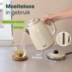 Vivid Green Luxe Waterkoker Retro Design - Creme