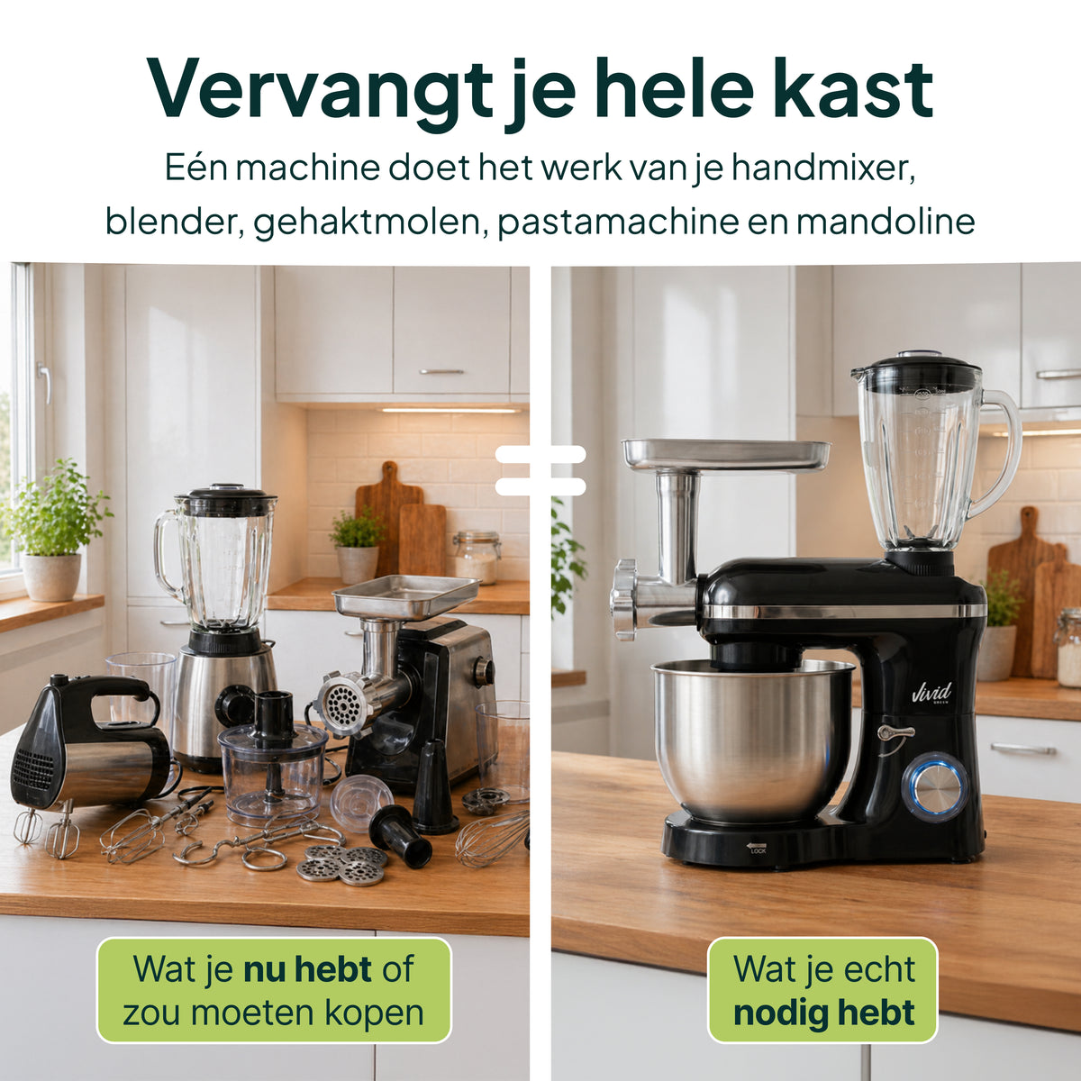 Vivid Green Keukenmachine Multifunctioneel