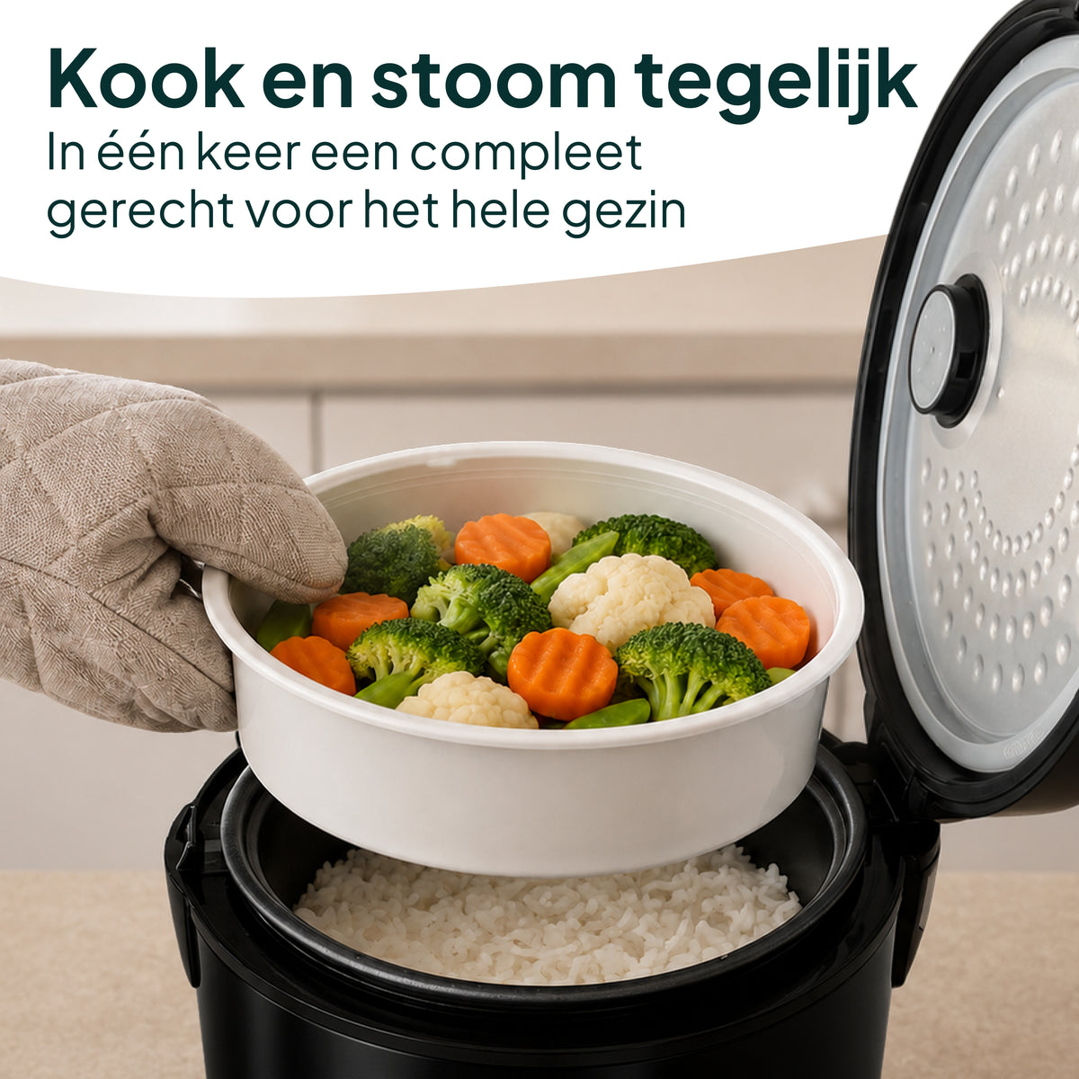 Vivid Green Rijstkoker met Stomer