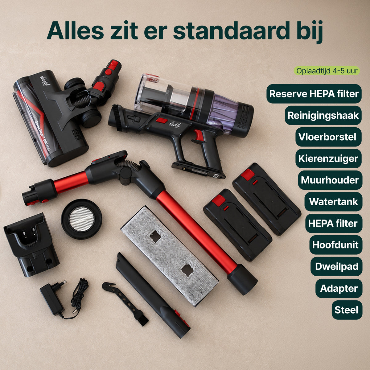 Vivid Green Steelstofzuiger met Dweilfunctie