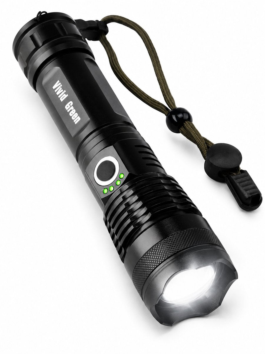Lampe torche rechargeable Vivid Green 5000 mAh - 2500 lumens - Noir